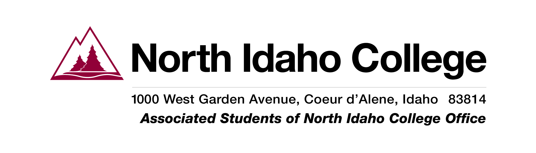 NIC Logo with Associated Students of North Idaho College Office and address