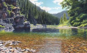 Artist Jessica L Bryant Image of a river scene painting