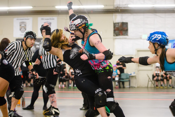 Roller Derby Action Shot