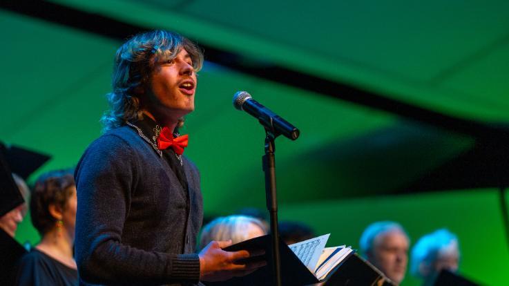 NIC student Fifer Bernhardt performs onstage at NIC’s Sounds of Christmas Concert on Dec. 9 at the Boswell Hall Schuler Performing Arts Center on NIC’s Coeur d’Alene Campus.