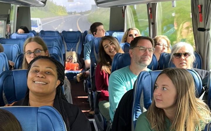 Students riding in bus