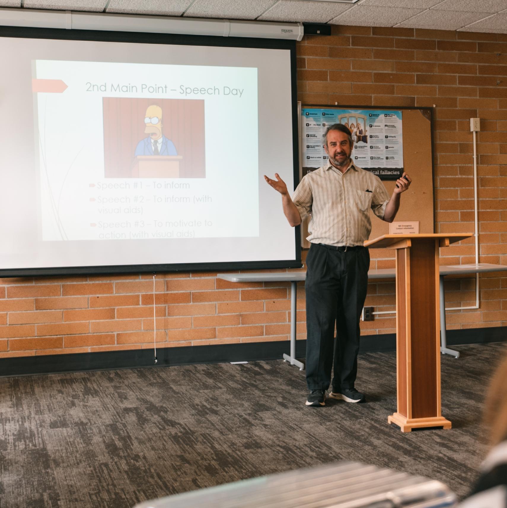 Communication Instructor instructing class