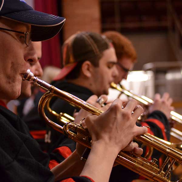 Trumpet players in a concert