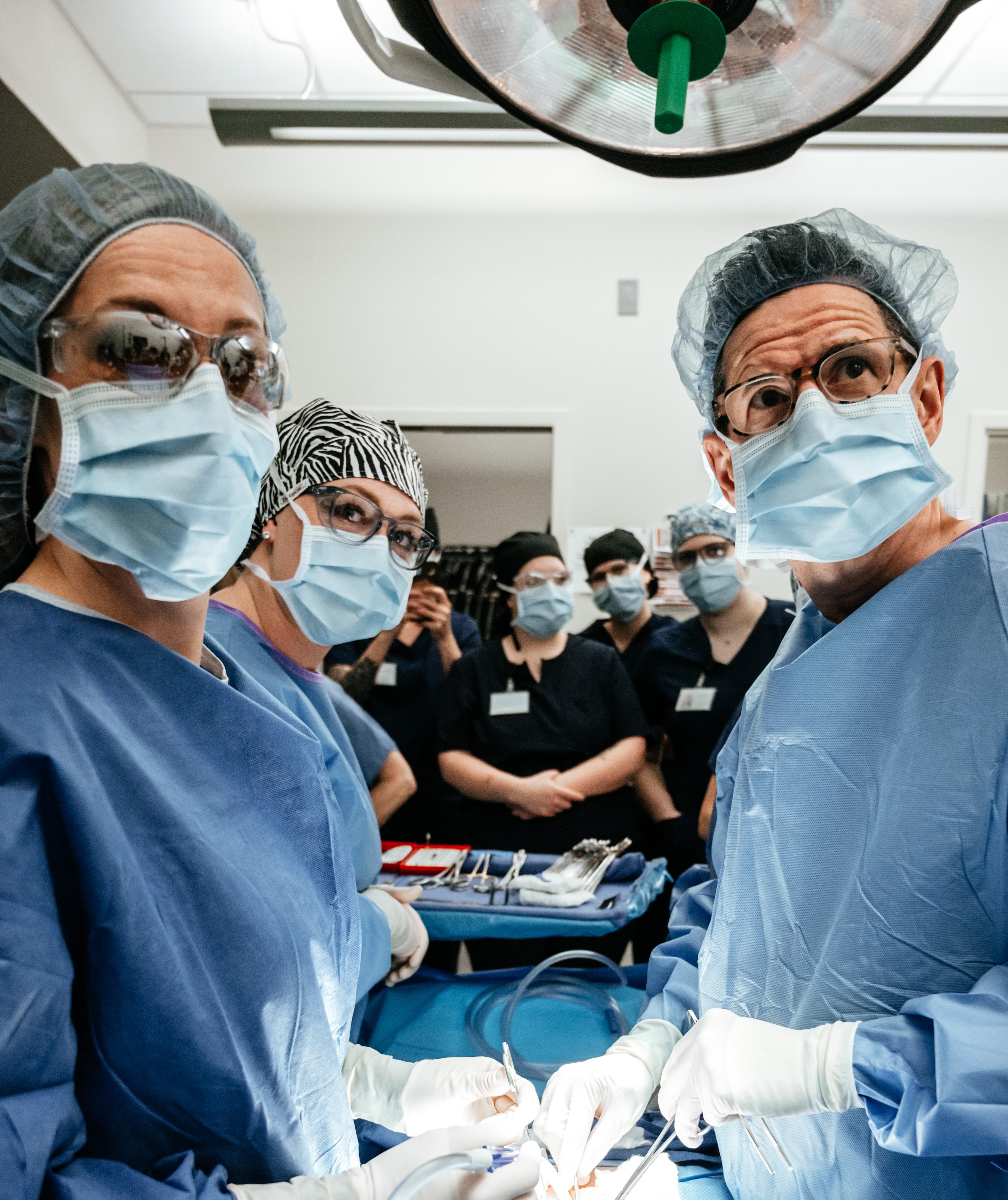 Students in the surgical technology lab