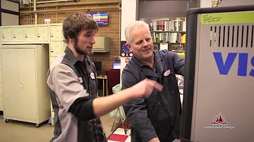 Student with Professor in Autobody shop