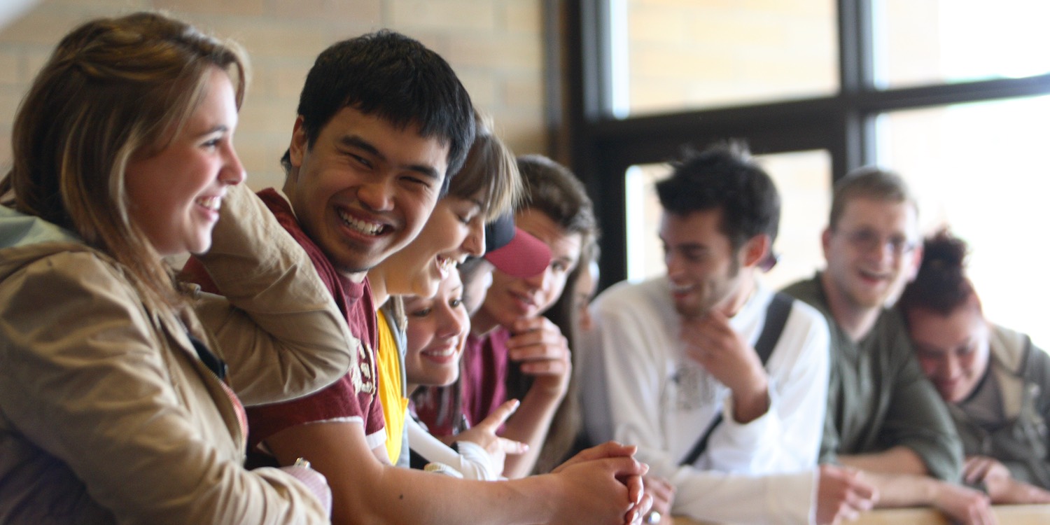 Students gathering and talking